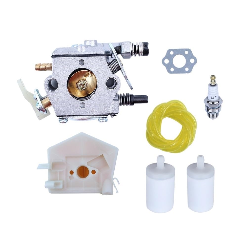 Línea de filtro de aire y combustible compatible with carburador compatible con motosierra 55, 50 y 51 con junta y bujía 503281504 y 530717901