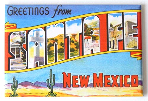 Imán para refrigerador Greetings from Santa Fe 5.08x7.62 cm miniatura 1