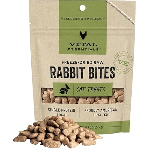 Vital Essentials Freeze Dried Raw Cat Treats, Rabbit Bites, 0.9 oz Cover