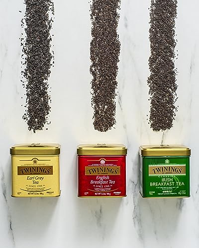 Image of Twinings English Breakfast Extra Strong Loose Black Tea 17.64 oz, 500g Tin | A Twist on Our Classic, Rich with More Bold Flavour, Aromatic, Naturally Caffeinated, 1- 500g Reusable Tin, Enjoy Hot or Iced