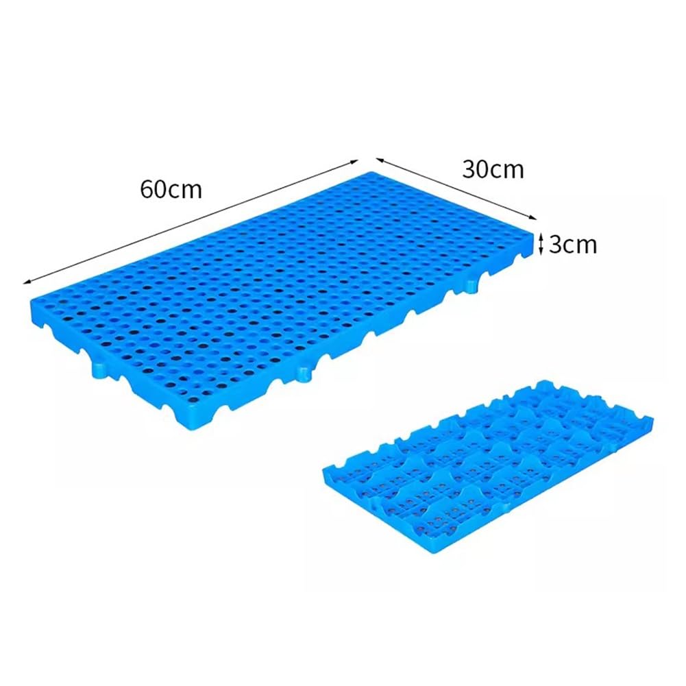 GRRICEPL Breathable Grid Ventilation Pallet, Waterproof Storage Grid Pad, Lightweight Storage Pad, Infinity Strap Snap Splicing (Color : Blue, Size : 60x30x3cm)