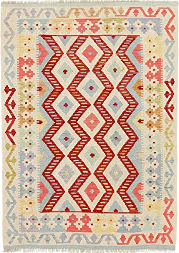 Nain Trading Kilim Afghan Heritage 122x170 Tissé à la Main Moderne Tapis d'Orient Tapis Design Tapis Laine