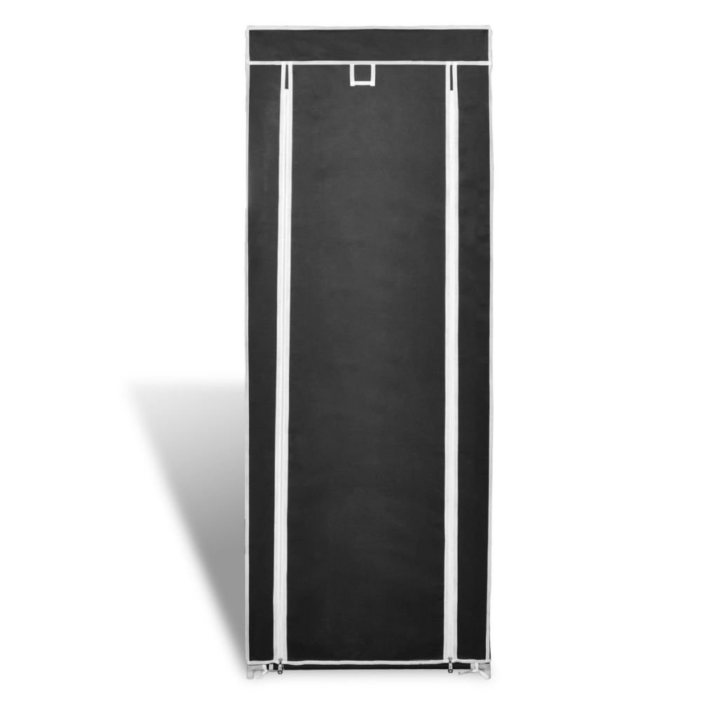 Zapatero de Tela con Cubierta Negro 57x29x162 cm Gabinete Organizador de Almacenamiento de Zapatos de Tela a Prueba de Polvo