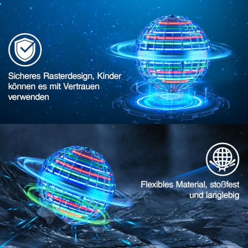 Image of Flying Orb Ball Toys 2025, Soaring Hover Boomerang Spinner Hand Controlled Mini Drone Cosmic Globe Spinning Kids Adults Outdoor Fly Toy Birthday Gift Cool for Boys Girls 6 7 8 9 10 11 12 Year(Blue)