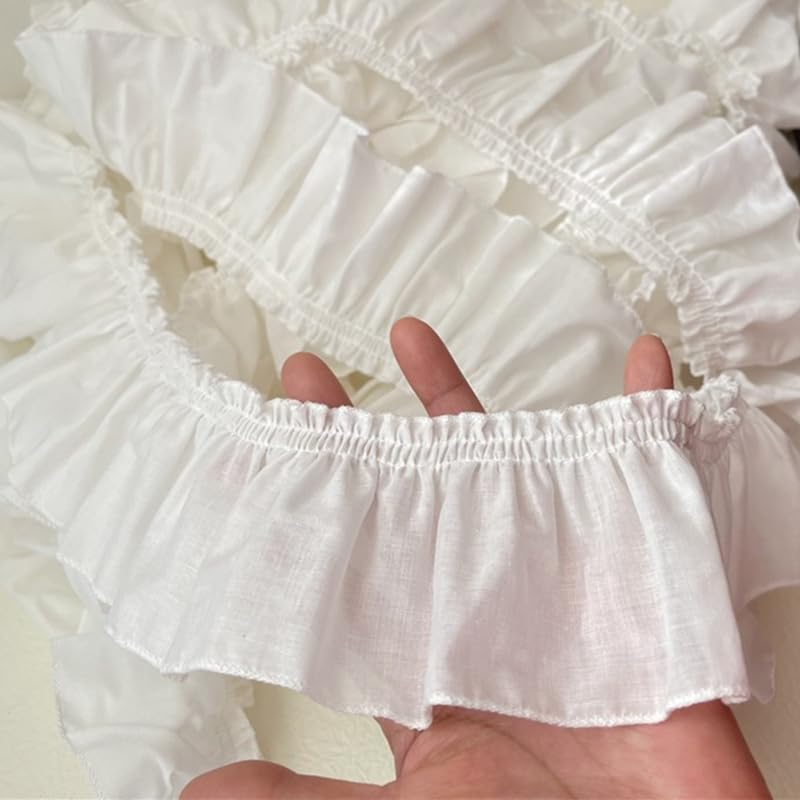 OULII Ruban En Dentelle De Coton Vintage Pour Travaux Manuels, Vêtements, Accessoires Et Décoration De Mariage Blanc 13 M