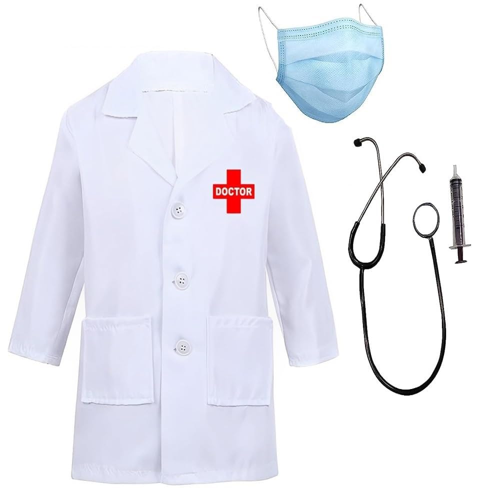 FLIPWORLD NEW Doctor lab Coat for kids + 3.Pices accessories Free (Mask + Toy Injection + Stethoscope (5-6 years) (B0CF7GWNGG) Amazon Price History, Amazon Price Tracker