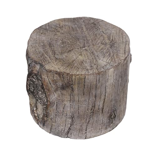 Benjara Benzara - Taburete de árbol de cemento, color marrón, pequeño