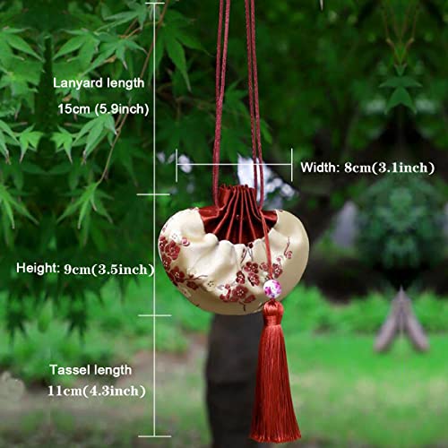 10 Bolsas de Seda Brocado Chinas para Monedas con Cordón miniatura 2