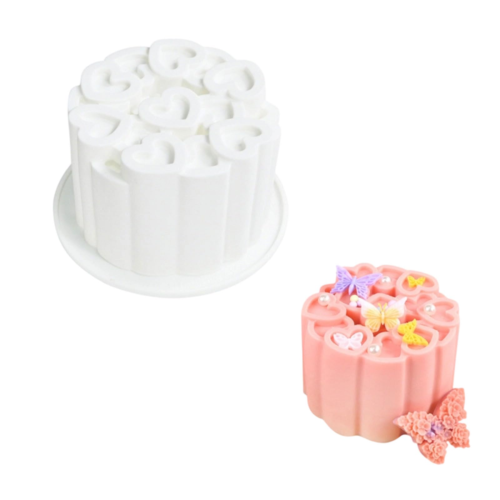 Qusinfc Cake Pan Nonstick Silicone Molds for Mousses Dessert Bakewares Perfect for Valentines Day and Parties Elastomer Cast