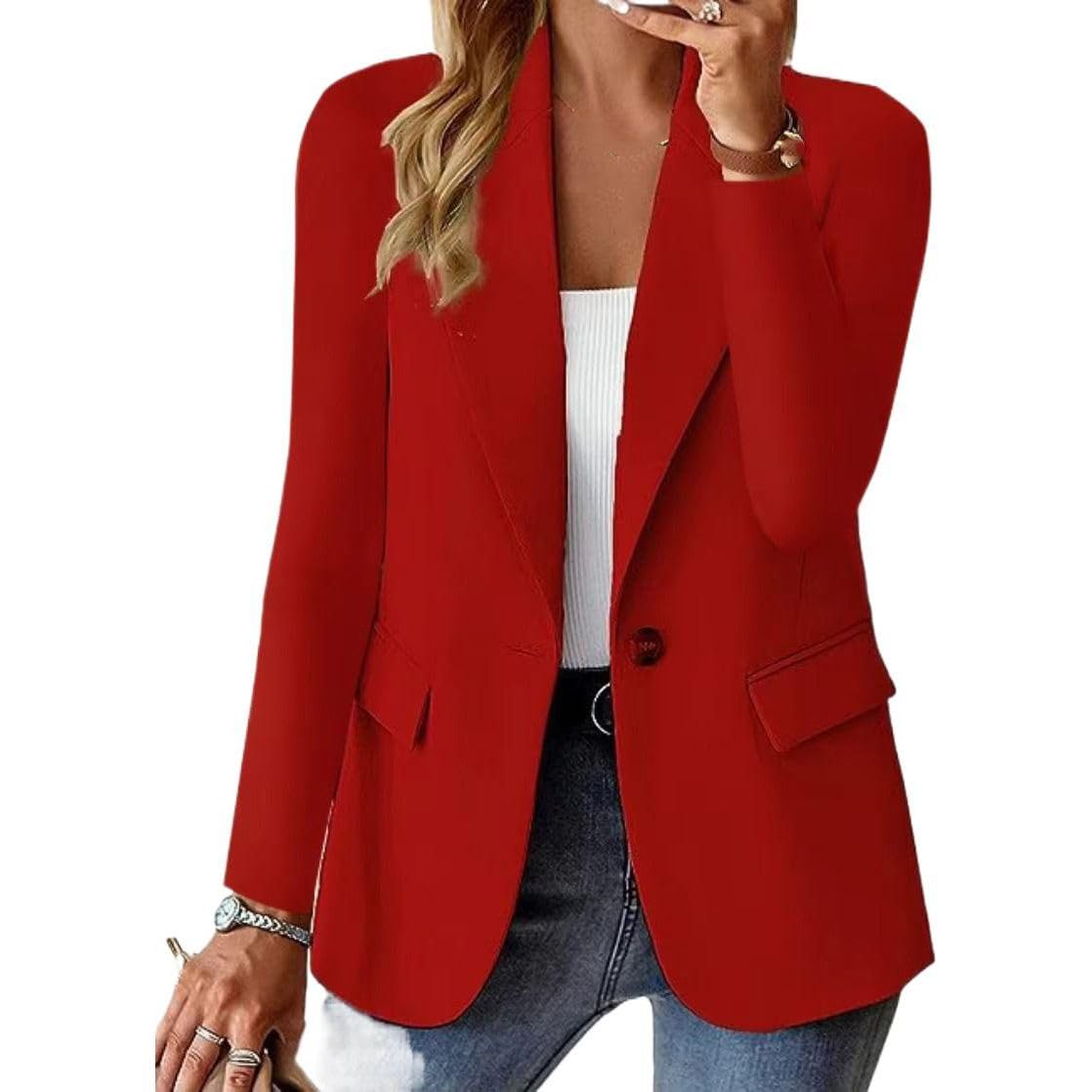GUOYUXIAO Giacca Blazer da Donna per Affari, Giacca Professionale a Maniche Lunghe da Ufficio