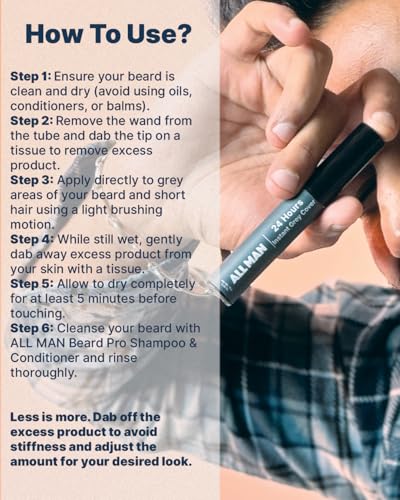 Image of ALL MAN 24-Hours Instant Grey Cover, Temporarily Cover Grey Hair, Sweat & Waterproof | Beard & Short Hair | 10g