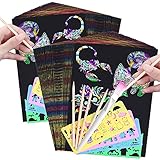 Todo en un solo juego: el papel borrador mágico viene con 50 hojas de papel (13 * 18,5 cm / 5,12 * 7,28 pulgadas), 5 bolígrafos de madera, 4 plantillas de dibujo y 1 pincel. Contiene todo lo que necesita para inspirar diseños originales y únicos, imaginación ilimitada, creatividad ilimitada.