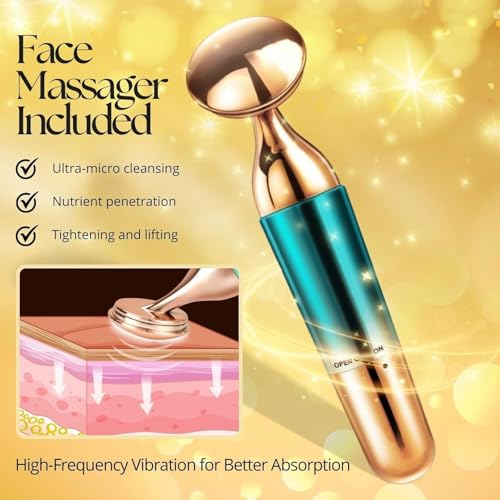 Image of UCRAVO 3 in 1 Electric Face Massager for Glowing Skin, Vibration Skin Care Tool for Glowing, Firm & Youthful Facial Cleansing Brush, Anti-Ageing Device, Lifting Skin Tightening Tool for Women & Men