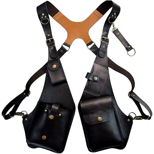 FRYSKY Bolsa de arnês de ombro carteira dupla bolsa de cintura Steampunk capa anti-roubo para homens mulheres para caminhadas ciclismo motocicleta campismo