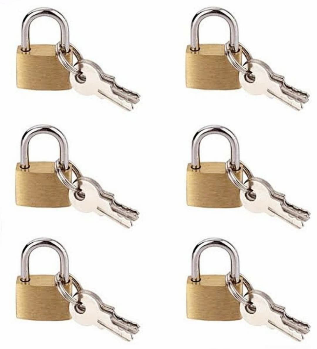 Pack of 6 Small Brass Padlock for Luggage Bag / Travel Bag / Small Chains,Drawer and Boxes / Cabinet-picture-41