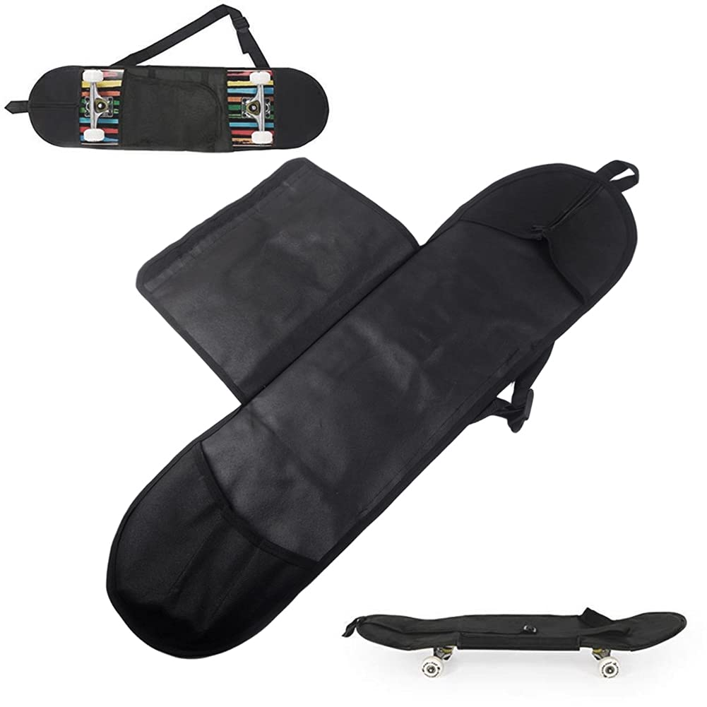 Skateboard Sac Skateboard Sac à Dos Sac à Dos imperméable Sac de Planche à Planche à roulettes avec Bretelles réglables pour Transporter Une Planche à roulettes Longboard, Le Noir