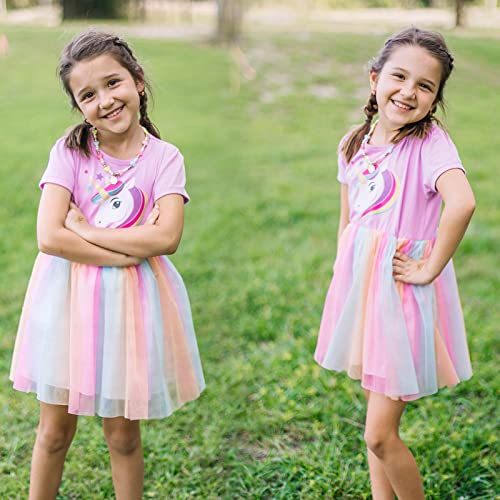 Toddler Unicorn Dress 3-10 Years Summer Tutu Clothes Rainbow Tulle Outfits for Little Girls3