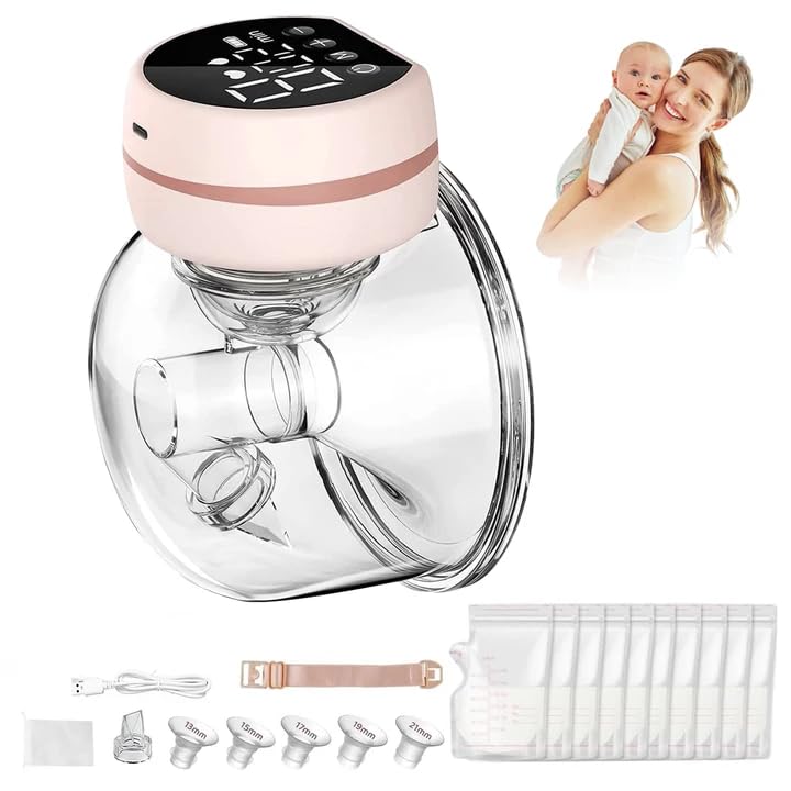 CAVIGLTE Extractor de Leche Electrico, Saca Leche Electrico con 3 Modos y 9 Niveles, Extractor de Leche Manos Libres con...