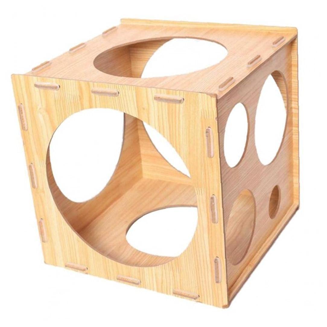 Outil de mesure de ballon pliable en bois cube à 9 trous pour décoration