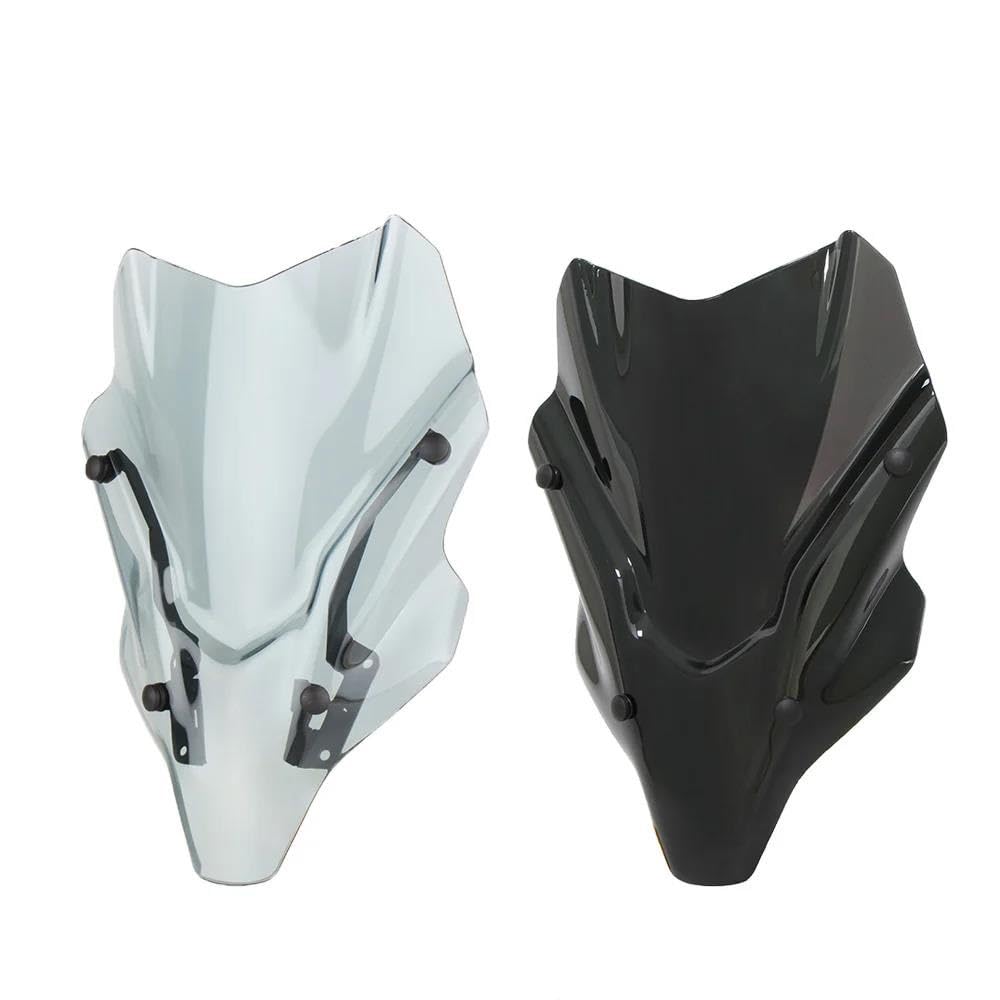 Dla YAMAHA MT07 FZ07 2021-2024 Szyba Przednia Motocykla Deflektor Wiatru Ochraniacz Szyby Przedniej Podwójna Szyba Przednia Bubble Deflektor Przedniej Szyby Motocykla(Light Smoke)