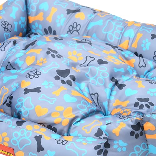 Image of SITSNOOZE XXXL Dog Bed (45kg+) for Tibetan Mastiff, Saint Bernard, Bully Kutta - Giant Orthopedic Washable Mattress, Heavy Duty Calming Sofa Lounger, Waterproof Cushion (Print 12, XXXL)