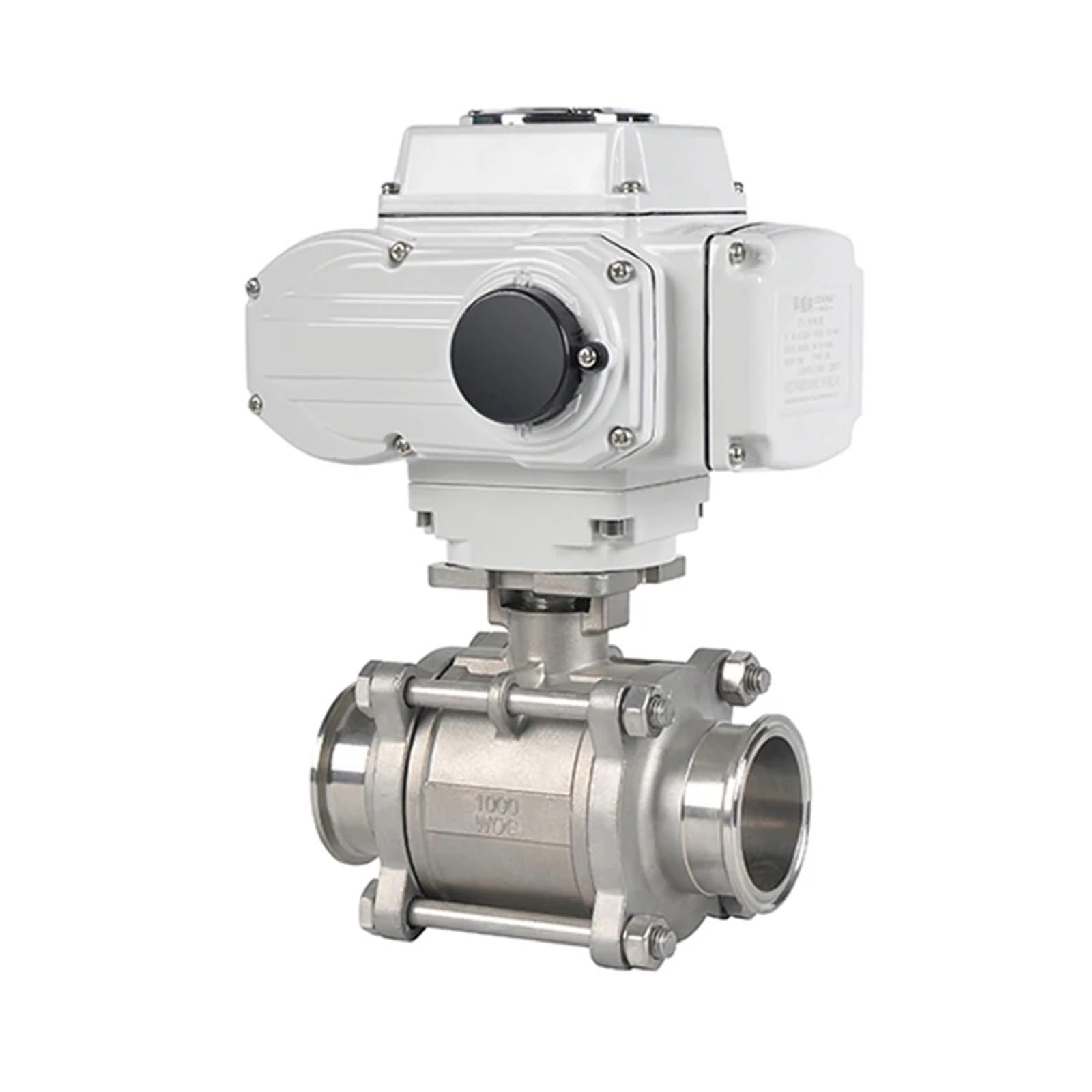 HKYPCOKVK DN40 2 Way Motorized Ball Valve Stainless Steel Q911F-16P Tri Clamp Ferrule Type Electric(220VAC)
