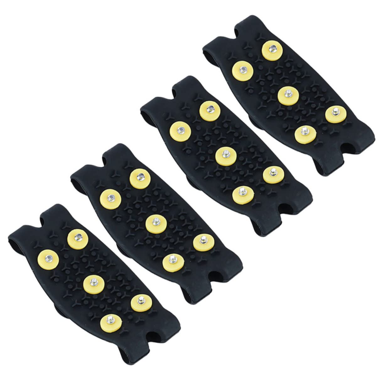 VALICLUD Pinzas Antideslizantes para Zapatos de Invierno 5 Púas TPE Negras, Fáciles de Poner, Ideales para Senderismo y Pesca en Hielo, 2 Pares para Niños y Hombres