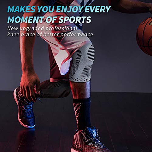 Image of NEENCA [2 Pack] Knee Brace, Knee Compression Sleeve Support with Patella Gel Pad & Side Spring Stabilizers, Medical Grade Knee Protector for Running, Meniscus Tear, Arthritis, Joint Pain Relief, Sport