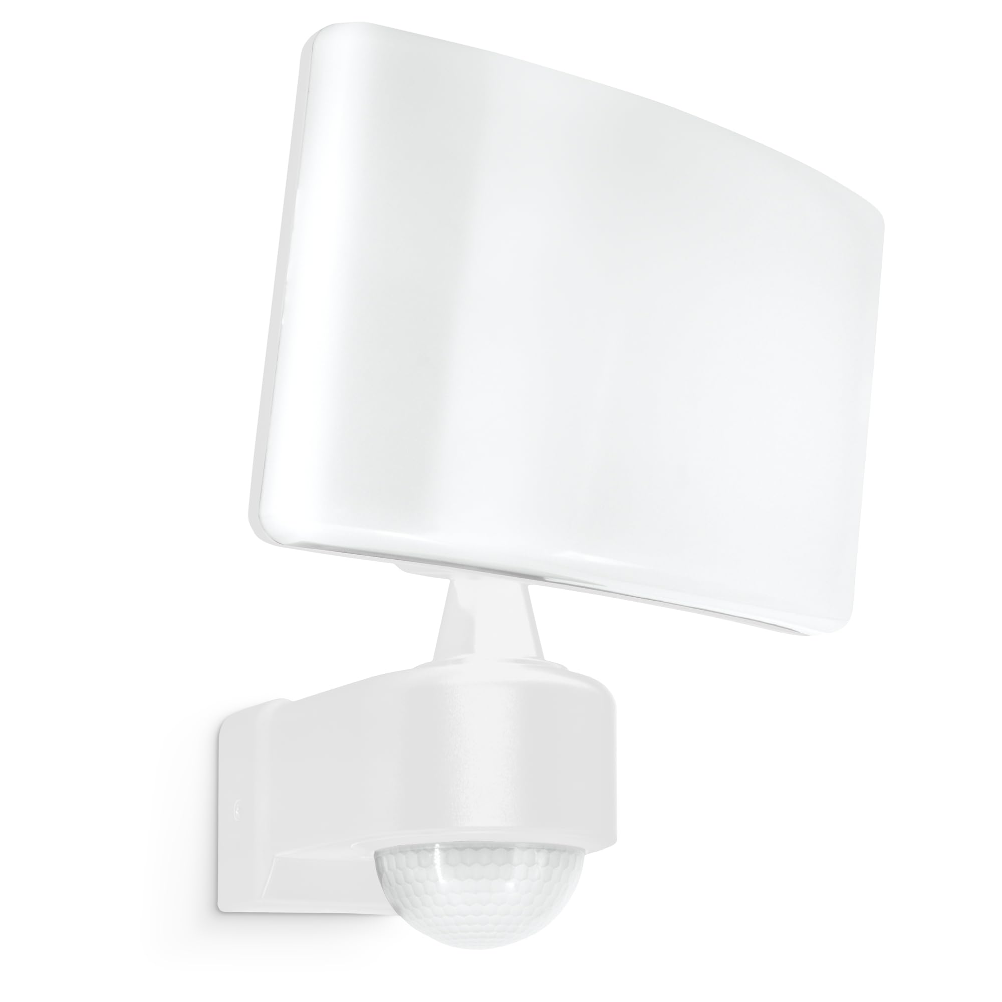 SSC-LUXon NORSU Außenlampe weiß mit Bewegungsmelder Wandstrahler Außen - LED Fluter mit Dämmerungsschalter IP65 wetterfest 4000K 230V