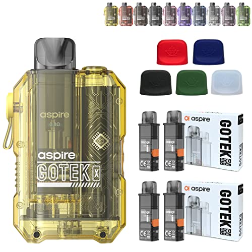 yS[ebN X ZbgzAspire Gotek X Kit + pJ[gbW2iv4j+ S[ebNΉVRLbv 5FZbg vape xCv X^[^[Lbg (Yellow)