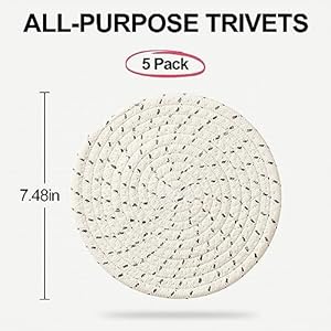 5piecestrivetsforhotdishespotholdersset100cottonwovenhotpotholderssetfarmhousecoastershotpadstablematsspoonrestforbakingandcookingkitchendecor7inch Urban Country Home Decor 5 pieces trivets for hot dishes potholders set 100 cotton woven hot pot holders set farmhouse coasters hot pads table mats spoon rest for baking and cooking kitchen decor 7 inch urban country home decor