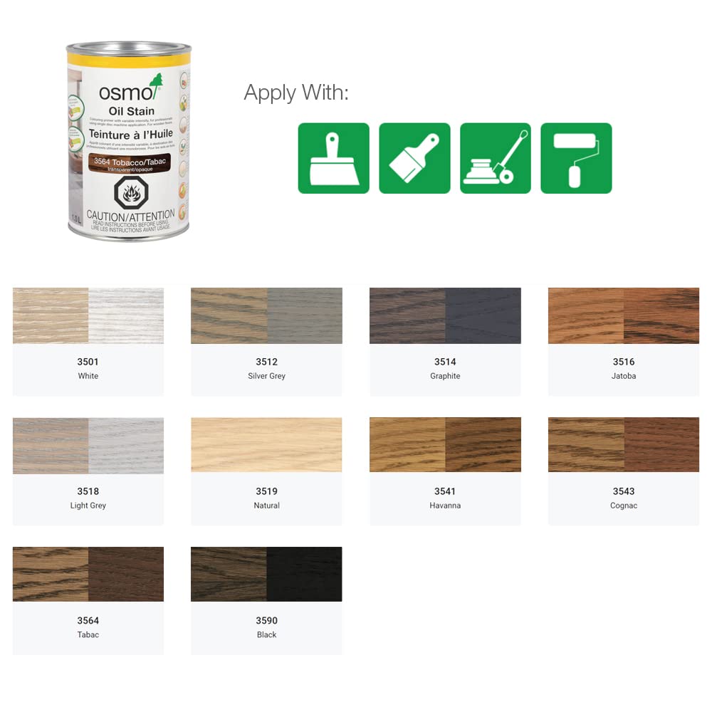 osmo tobacco oil stain Osmo Oil Stain - Natural oil based stain for flooring, furniture and  woodwork (125mL, 3519 Natural), Stain