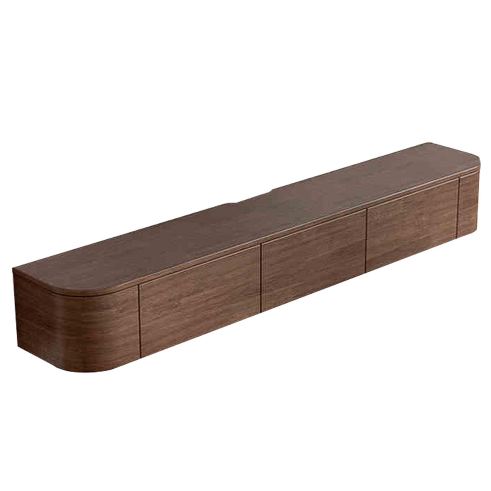 Slish - Mobile TV sospeso in noce con illuminazione ambientale, moderno 180/200/220/240 cm, mobile da parete per soggiorno e ufficio Sk Design Multifunctal Sto Solut