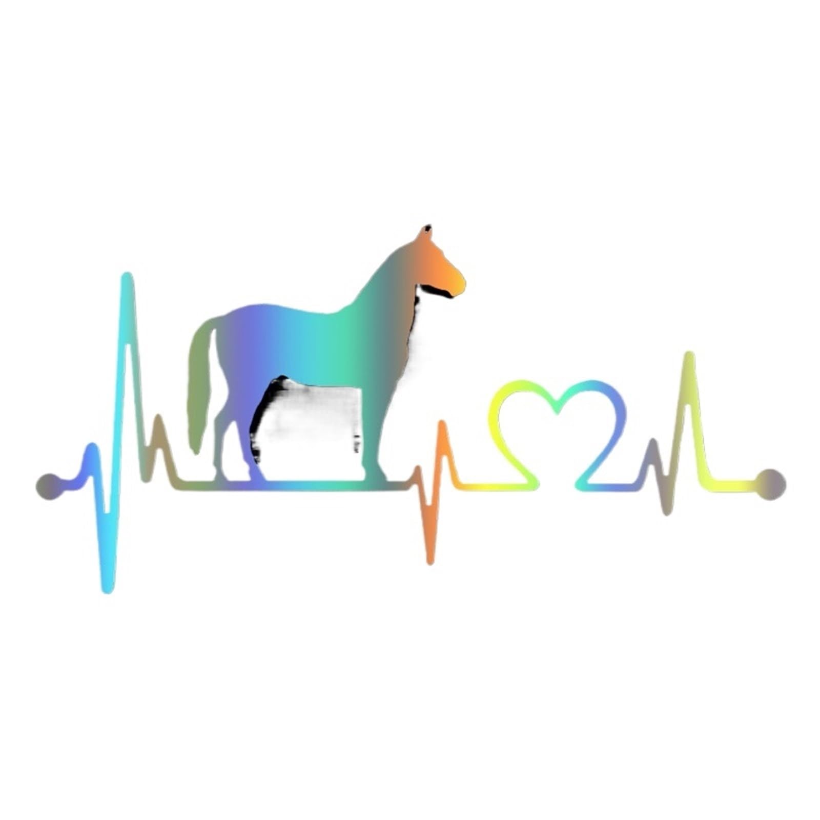 ZUXWUX Car Decal 24x12cm Horse Heartbeat Lifeline Decal Car Sticker Auto Decors On Body Rear Window Laptop(Color3)