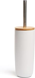 AAMEN Toilet Brush & Holder With Bamboo Lid, ...,