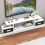 LPBSKHJW Floating Tv Stand Cabinet,Media Entertainment Center Wall Mounted Tv Cabinet,Hanging Tv Console For Cable Boxes Routers Dvd Players/B / 140Cm