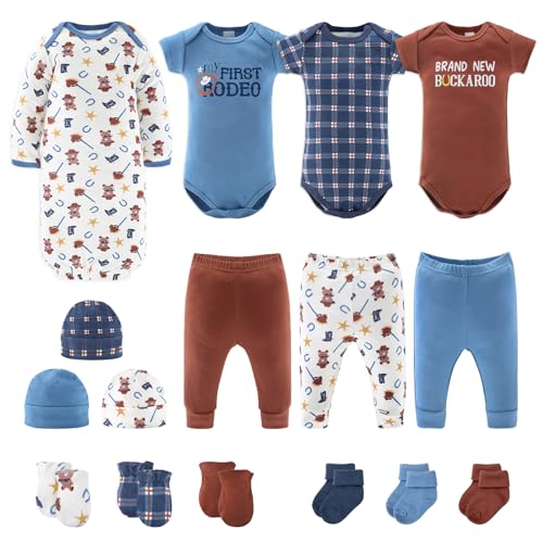 Image of The Peanutshell Newborn Clothes & Accessories Gift Set for Baby Boys, 16 Piece Layette Set, Fits Newborn to 3 Months