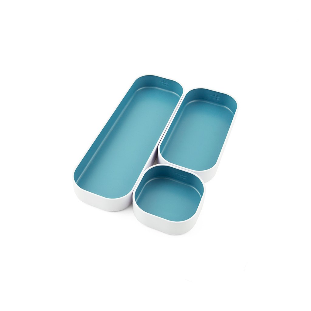 Amazon.com : Three By Three Seattle Drawer Organizer Pack of 3, 1", Sky  Blue (52301) : Office Products