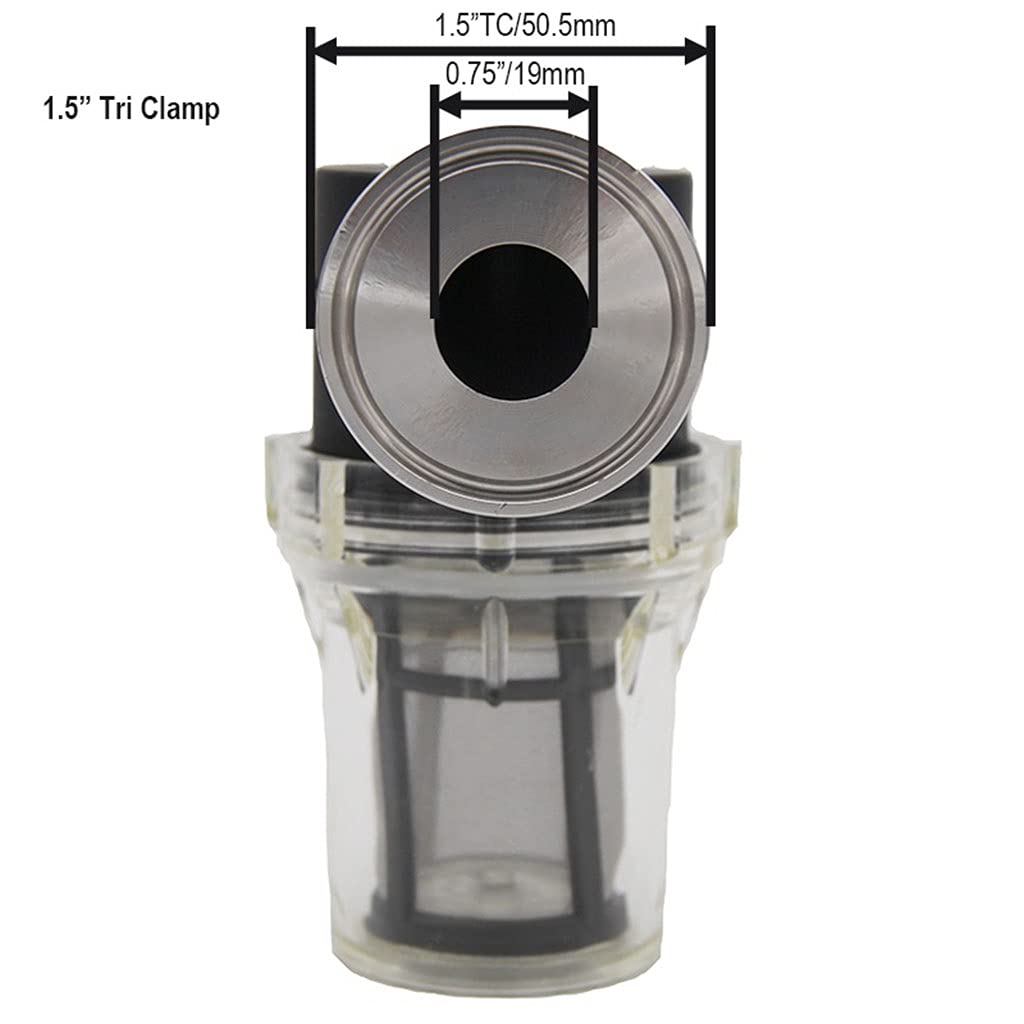 Filtro Industrial TC de 1,5 Pulgadas, Malla de Filtro en línea for tuberías de Grado alimenticio, 1 Unidad