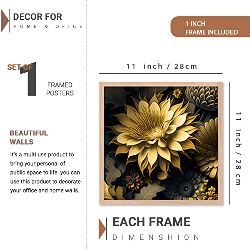 Image of kotart Aesthetic Modern Wall Decor Paintings with Frame for Home Decoration - Painting for Living Room Bedroom - Painting for Wall Decoration (14 x 18 inch) Set of 4 (Classic Wall Painting, 3)