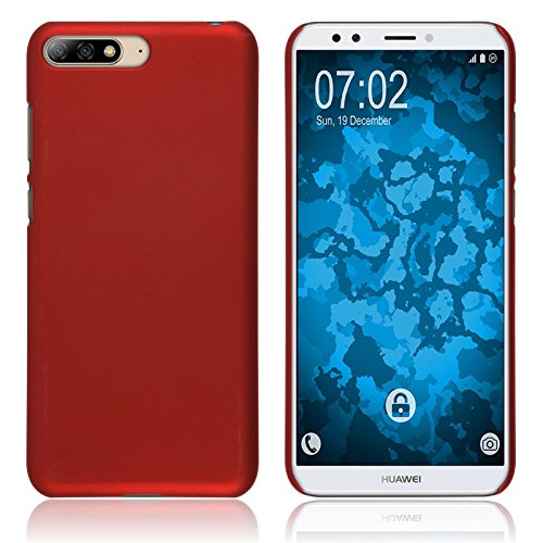 PhoneNatic Funda Rígida Compatible con Huawei Y6 (2018) - Goma Rojo - Cover Cubierta Cover