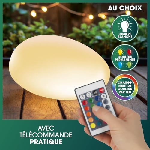 Pierre décorative solaire EASYmaxx LED à changement de couleur avec télécommande - 6