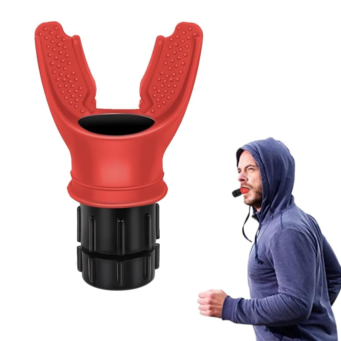 IKOPFLN Breath Trainer, Allenatore di Respirazione, Allenatore Polmonare per Esercizi Polmonari, Lung Trainer con Resistenza Regolabile, Migliora Della Qualità del Sonno (Rosso)