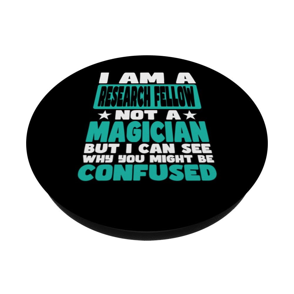 Funny Job Saying for Research Fellow PopSockets Swappable PopGrip, Black - Image 2