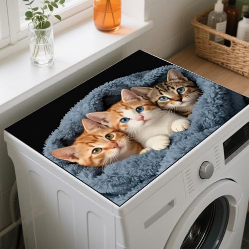 Housse de protection pour lave-linge GLOBLELAND Chatons 60x50cm tapis de machine à laver
