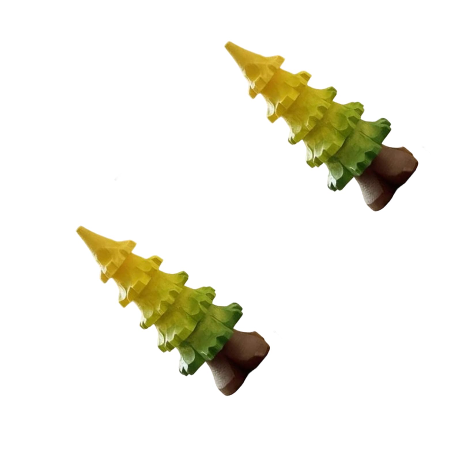 Coolhood Green Of 2 Elegant Wooden Gradient Tree Sculpture For Holiday Centerpiece Festives Wooden Tree Model