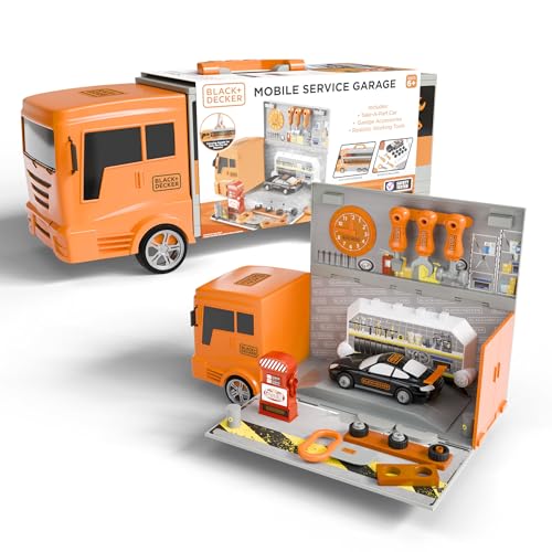 Lollipop Mobile Service Garage Truck Toy with Flip-Open Storage - Take-A-Part Car, Realistic Tools, Garage Accessories Included - Great Toy for 6+ Years
