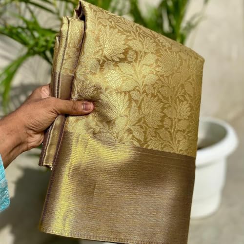 Image of Nita Ambani Inspired Banarasi Tissue Silk Saree with Zari Weave Pallu | Blouse Included