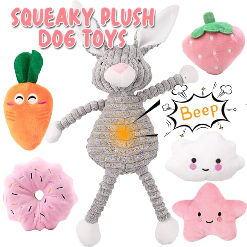 Hase und Bälle - Detailansicht von 10 Quietsch Plüschspielzeuge Kleine Hunde – Dealfoxx.de