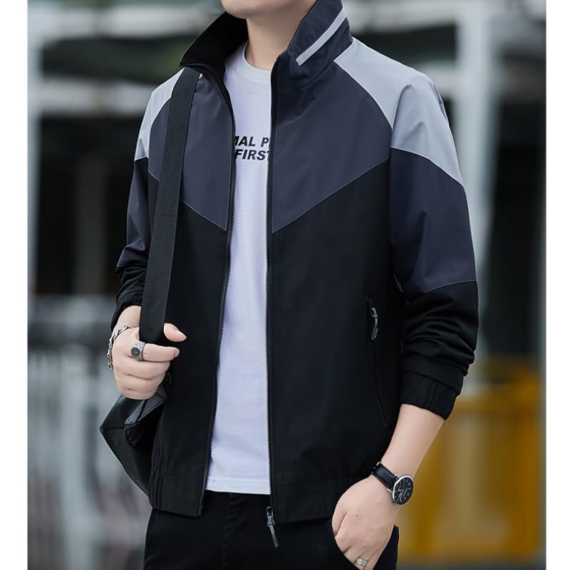 Image of Caraba Mens Trending Lightweight Windcheater Nylon Stylish Full Sleeves Stand Collar Water Resistant Winter Sports Jacket